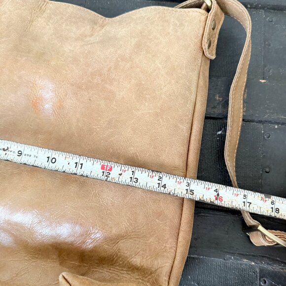 Convertible Leather Backpack Purse Crossbody Shoulder Bag Distressed Brown hobo - Picture 7 of 9